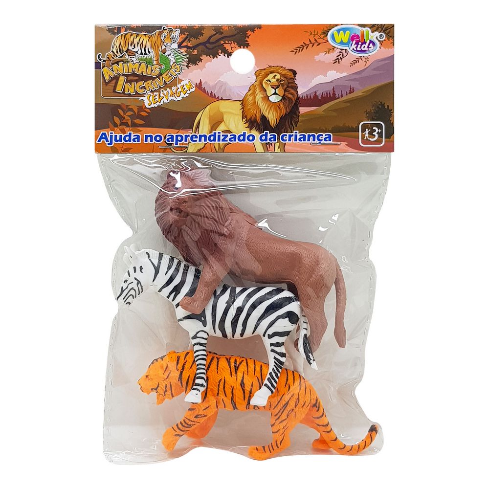 ANIMAIS DA SELVA 3PCS WBU378 KIT ANIMAIS SELVAGENS 3PCS WBU378, KIT ANIMAIS SELVAGENS 3PCS, KIT ANIMAIS SELVAGENS, KIT FELINOS, KIT ANIMAIS 3PCS, KIT ANIMAIS Brinquedos