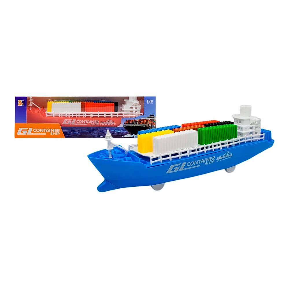 BARCO NAVIO CONTAINER 29X9CM 15.5845 BRINQUEDO NAVIO CONTAINER 15.5845, NAVIO, NAVIO DE BRINQUEDO, NAVIO CONTAINER, FRICCAO, NAVIO A FRICCAO, BRINQUEDOS Brinquedos