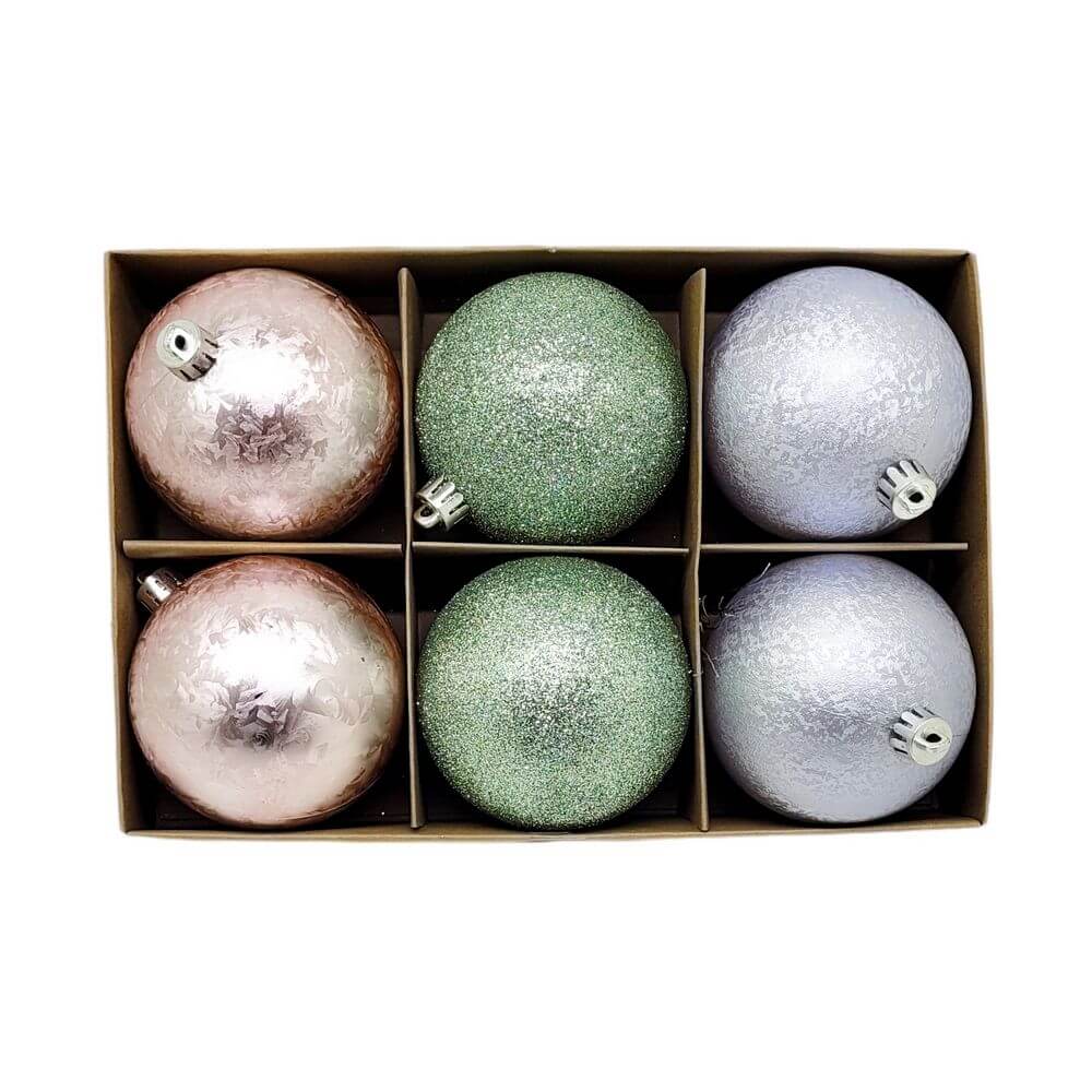 BOLA DE NATAL KIT C/6 8CM NTB82032 ENF. NATAL C/6 BOLAS NTB82032, ENFEITE NATAL, ENFEITE NATALINO, ENFEITE BOLAS NATAL, ENFEITE BOLAS ARVORE NATAL Natal e Ano Novo