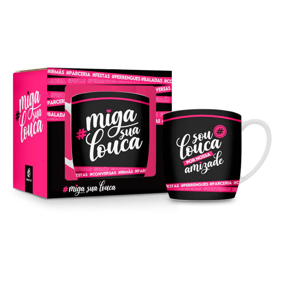 CANECA BRASFOOT 360ML MIGA 12783 CANECA PORCE. 300ML MIGA 12783, CANECA, CANECA DE PORCELANA, 300ML, MIGA, MIGA SUA LOUCA, AMIGA Cozinha