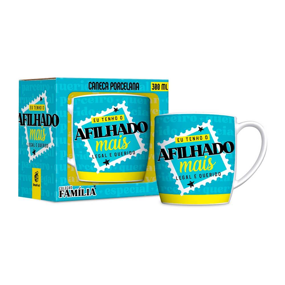 CANECA BRASFOOT 360ML MELHOR AFILHADO 14133 CANECA PORCE. AFILHADO 300ML 14133, CANECA, CANECA PORCELANA, CANECA AFILHADO, CANECA 300ML, AFILHADO MAIS LEGAL, AFILHADO Cozinha