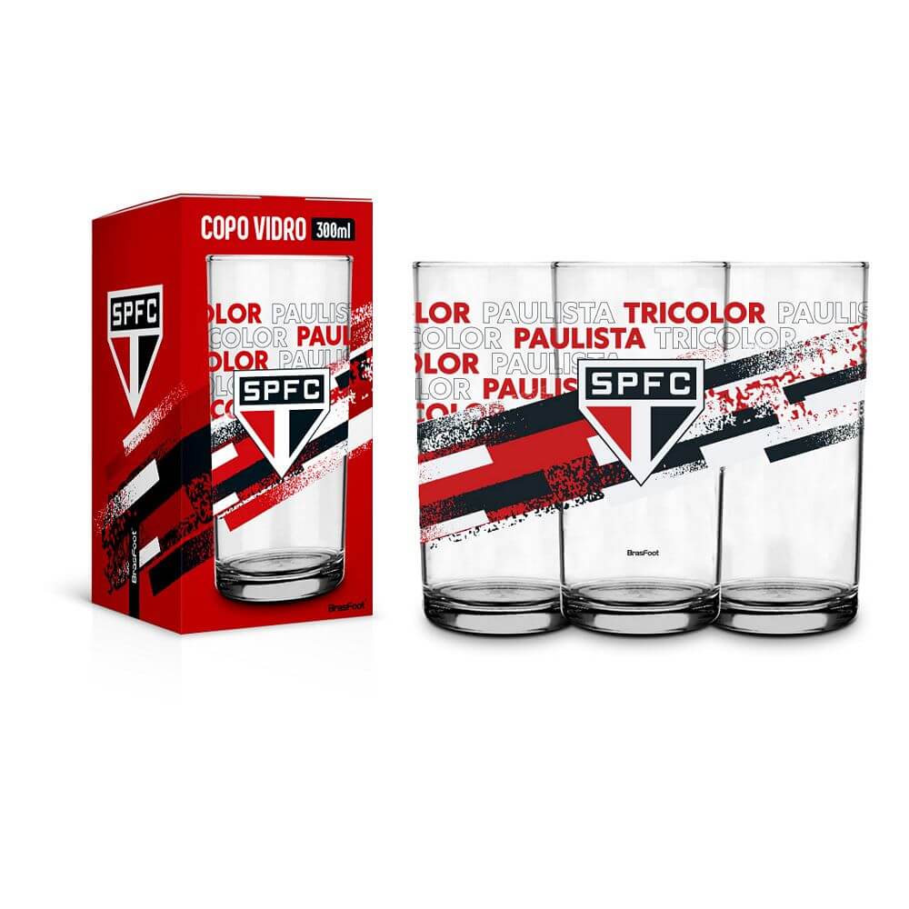 COPO VIDRO SAO PAULO 300ML 14566 COPO VIDRO SAO PAULO 300ML 14566, COPO, COPO DE VIDRO, COPO SAO PAULO, COPO 300ML, SAO PAULO, TIME, FUTEBOL Times de Futebol