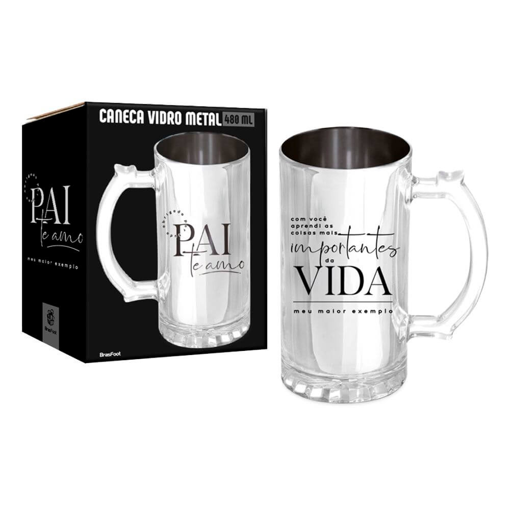 CANECA DE VIDRO ELETROSTATICA 480ML PAI TE AMO 14731 CANECA VIDRO 480ML PAI TE AMO 14731, CANECA, CANECA DE VIDRO, CANECA 500ML, PAI, PAI TE AMO, DIA DOS PAIS-Produtos de Época