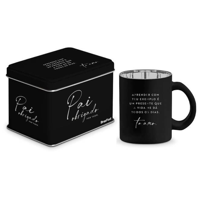 CANECA VIDRO 300ML PAI OBRIGADO 15351-Produtos de Época