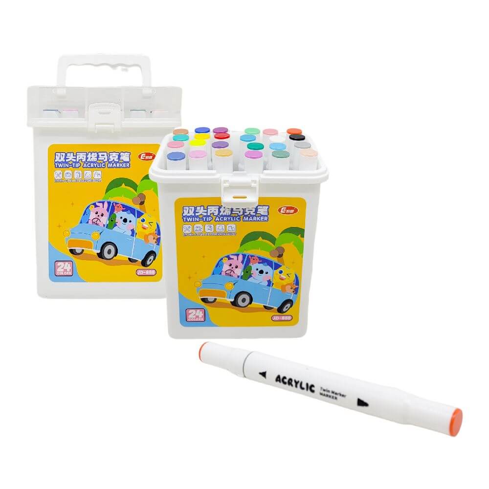 CANETA HIDROCOR NA CAIXA 24PCS 2 PONTAS XZ-1702 CJ. CANETA GEL HIDROCOR 24PCS XZ-1702, CANETA, CONJUNTO CANETAS, KIT CANETA, CANETA GEL, CANETA DE COLORIR, CANETINHA, ESCOLA, PAPELARIA Material Escolar e Papelaria