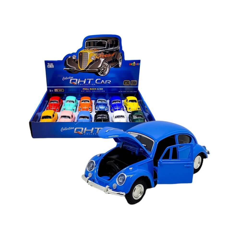 CARRO A FRICCAO DE METAL FUSCA MC-7098 FUSCA COLOR PULLBACK MC-7098, FUSCA, FUSCA COLOR, BRINQUEDO FUSCA, CARRO, CARRO PULLBACK, BRINQUEDOS Brinquedos