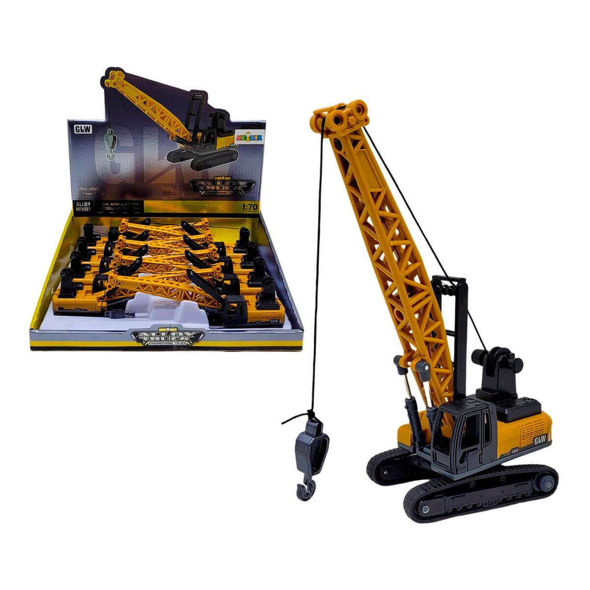 CAMINHAO A FRICCAO DE METAL GUINDASTE 16CM MC-7337 GUINDASTE DE FERRO MC-7337, GUINDASTE, CONSTRUCAO, CARRINHO, CARRO DE FERRO, BRINQUEDOS Brinquedos