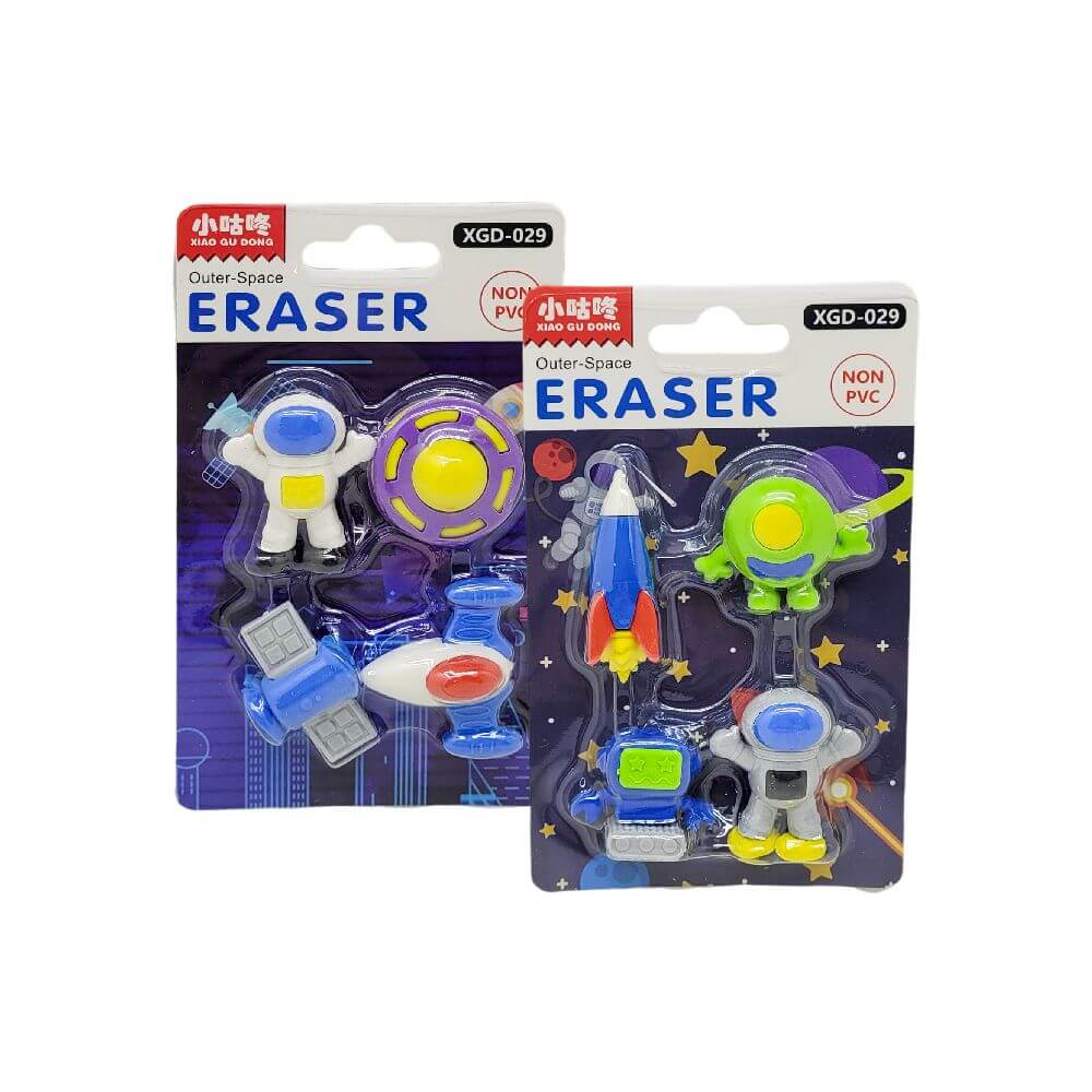 BORRACHAS DECORADAS ASTRONAUTA 14X9CM XGD-029 KIT BORRACHA ASTRONAUTA XGD-029, BORRACHA, KIT BORRACHA, BORRACHA ASTRONAUTA, BORRACHA LUDICA, ESCOLA, PAPELARIA Material Escolar e Papelaria