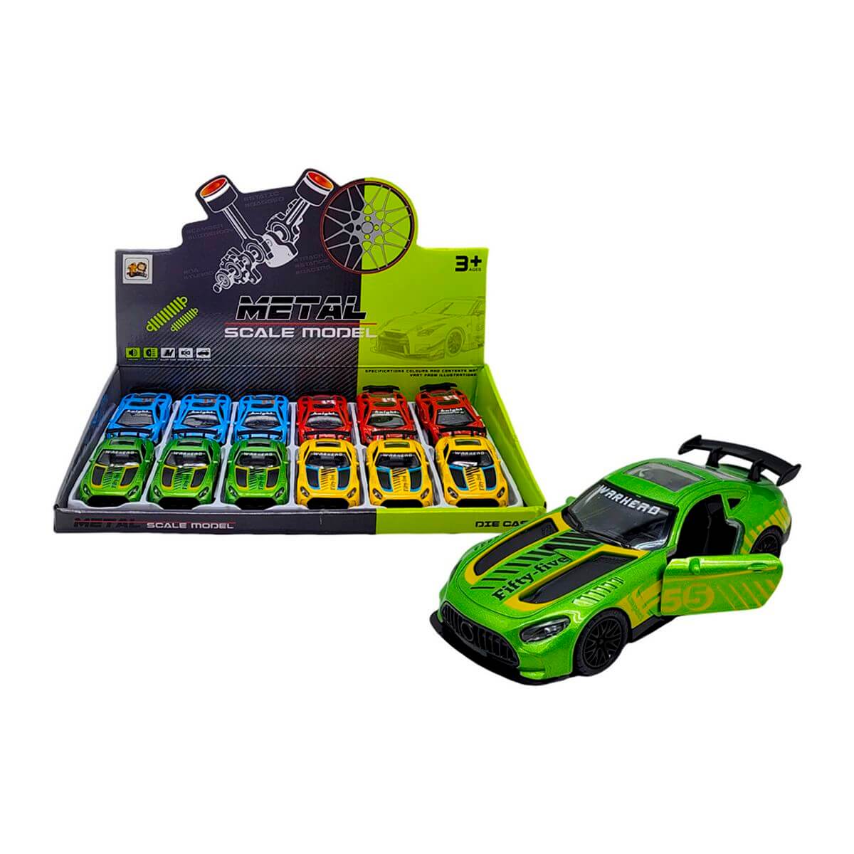 CARRO A FRICCAO DE METAL SPORT 12CM XZ-2596 CARRO SPORT PULLBACK XZ-2596, CARRO, CARRO SPORT, CARRINHO, PULLBACK, BRINQUEDOS Brinquedos