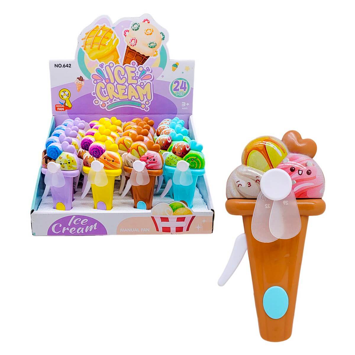 VENTILADOR DE MAO 14CM SORVETE GK3348 MINI VENTILADOR SORVETE GK3348, VENTILADOR, MINI VENTILADOR, SORVETE, MINI FAN, BRINQUEDOS Brinquedos