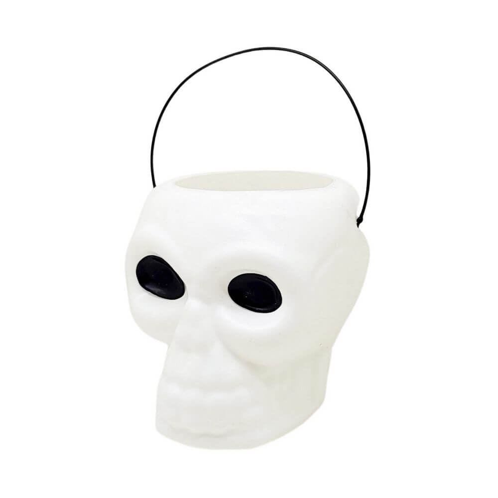 ACESSORIO BALDE CAVEIRA BRANCO 17,5CM XIS0738 BALDE CAVEIRA BRANCO XIS0738, BALDE, BALDE CAVEIRA, BALDE CAVEIRA BRANCO, CESTA, CESTA CAVEIRA, CESTA DE HALLOWEEN, HALLOWEEN Brinquedos