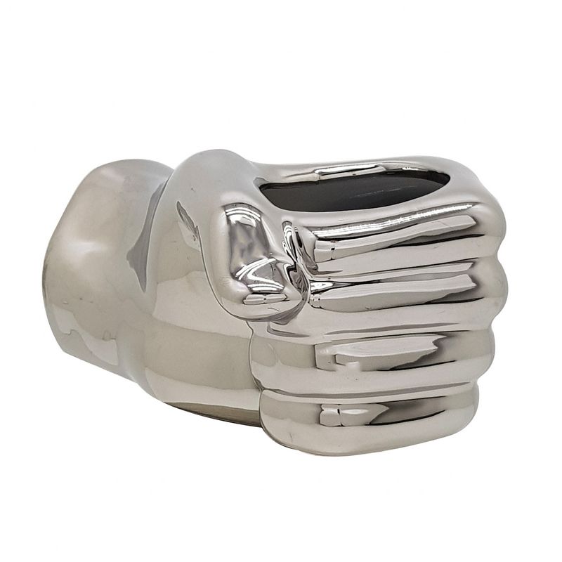 CACHEPOT CERAMICA BODY MAO PRATA 13002 CACHEPOT MAO PEQ. PRATA CERAMICA 13002, CACHEPOT MAO CERAMICA PRATA, CACHEPOT MAO PRATA, VASO MAO CERAMICA, VASO MAO PRATA, CACHEPOT MAO, CACHEPOT Decoracao e Presentes