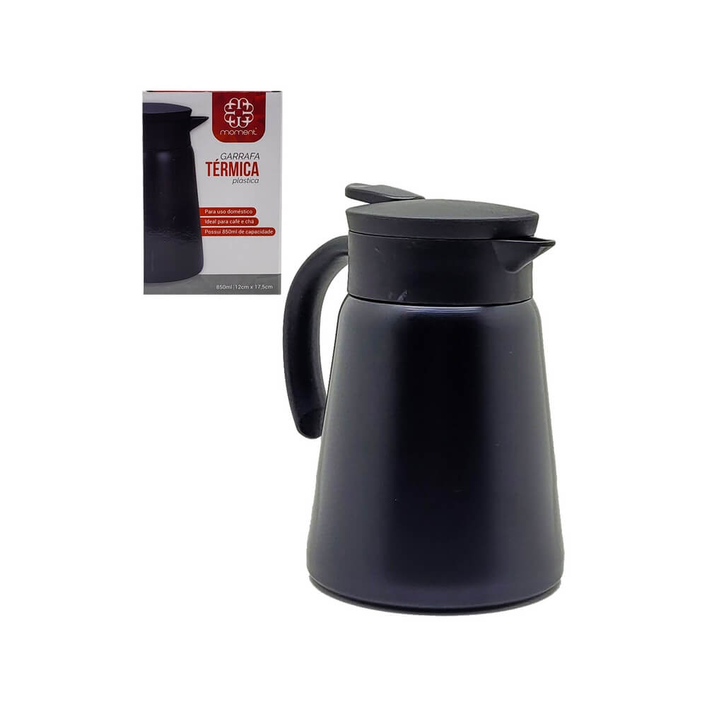 JARRA TERMICA 850ML PRETA CB2886 GARRAFA TERMICA INOX 850L CB2886, GARRAFA, GARRAFA TERMICA, GARRAFA PARA CAFE, GARRAFA DE CAFE, GARRAFA PARA CHA, GARRAFA PARA CAFE Cozinha