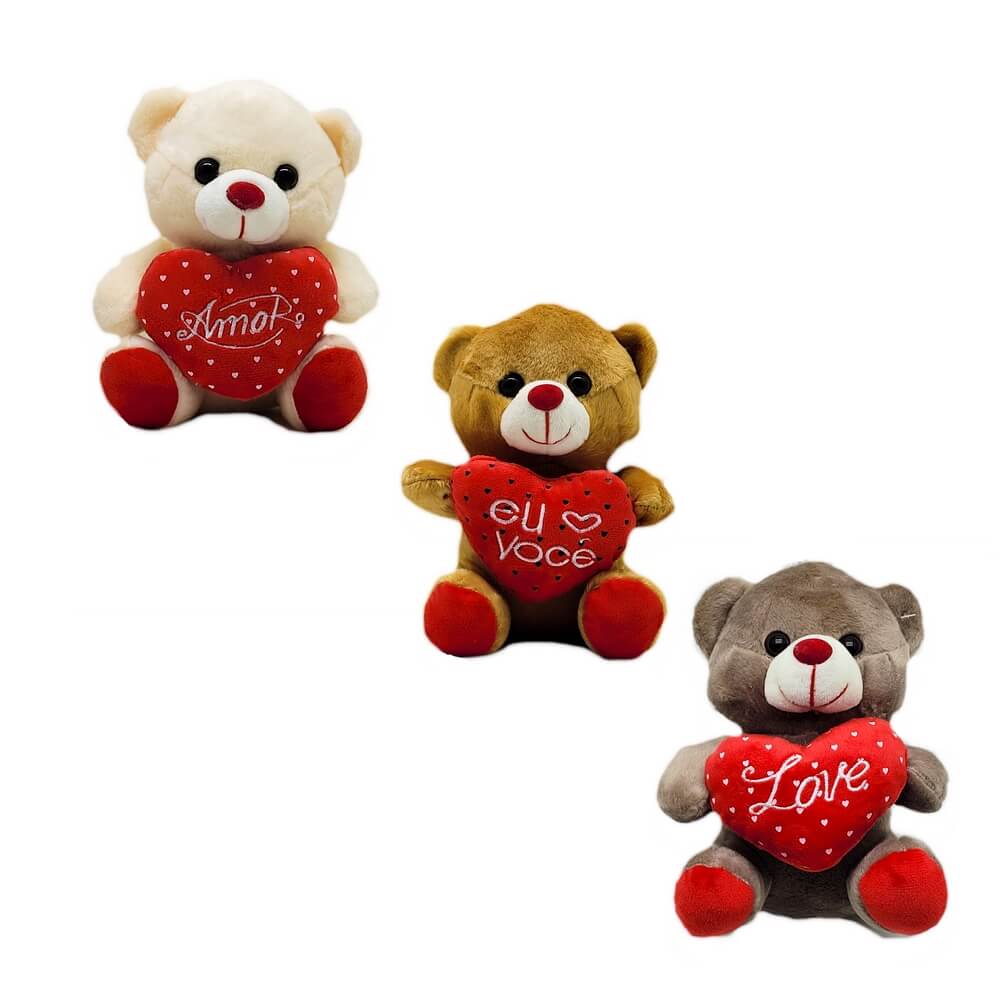 PELUCIA URSO C/ CORACAO 18CM FC2750 PELUCIA URSO LOVE FC2750, PELUCIA URSO LOVE DECORADO, PELUCIA URSO COM CORACAO LOVE, URSO COM CORACAO, URSO PEQUENO, URSO PELUCIA, URSO Brinquedos