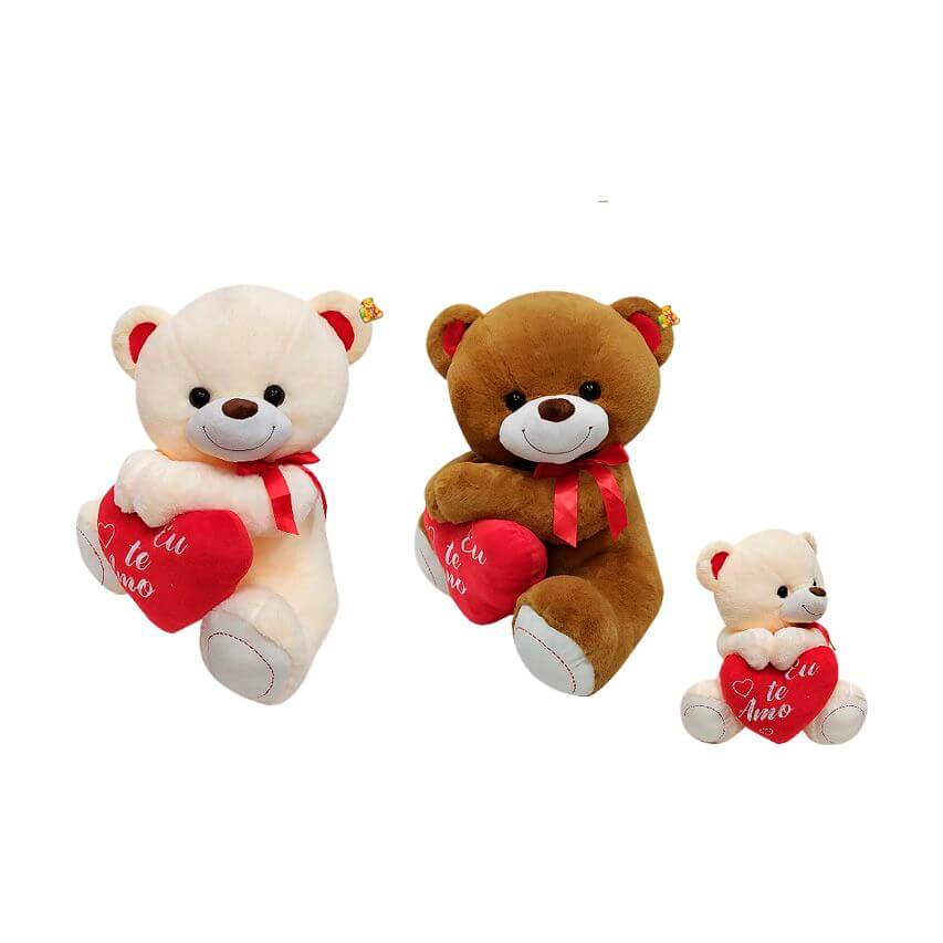 PELUCIA URSO AMOR 46CM FG9076 PELUCIA URSO C/ CORACAO FG9076, PELUCIA, URSINHO, URSO DE PELUCIA, URSO COM CORACAO, PELUCIA GRANDE, DIA DOS NAMORADOS Brinquedos