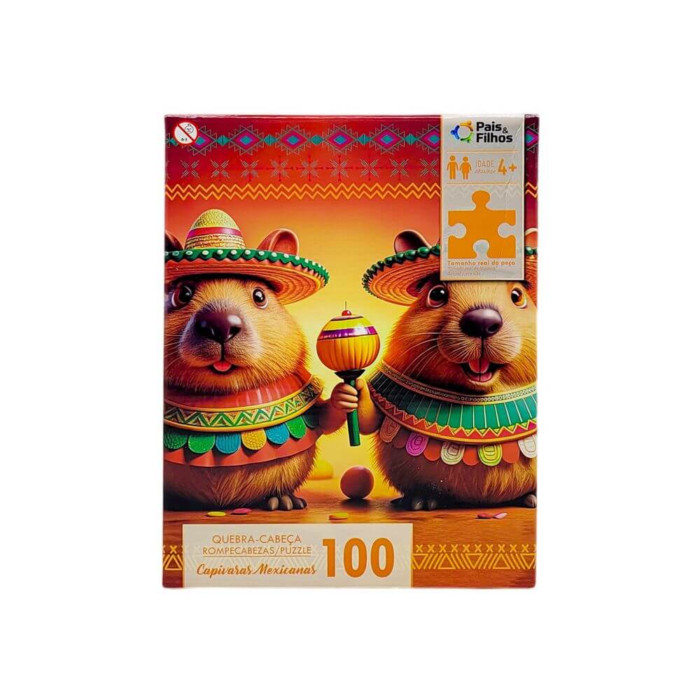 QUEBRA CABECA 100PCS CAPIVARA 792989 QUEBRA-CABECA CAPIVARAS 100PCS 792989, QUEBRA-CABECA, QUEBRA-CABECA CAPIVARAS, QUEBRA-CABECA 100 PECAS, CAPIVARA, PUZZLE, BRINQUEDOS Brinquedos