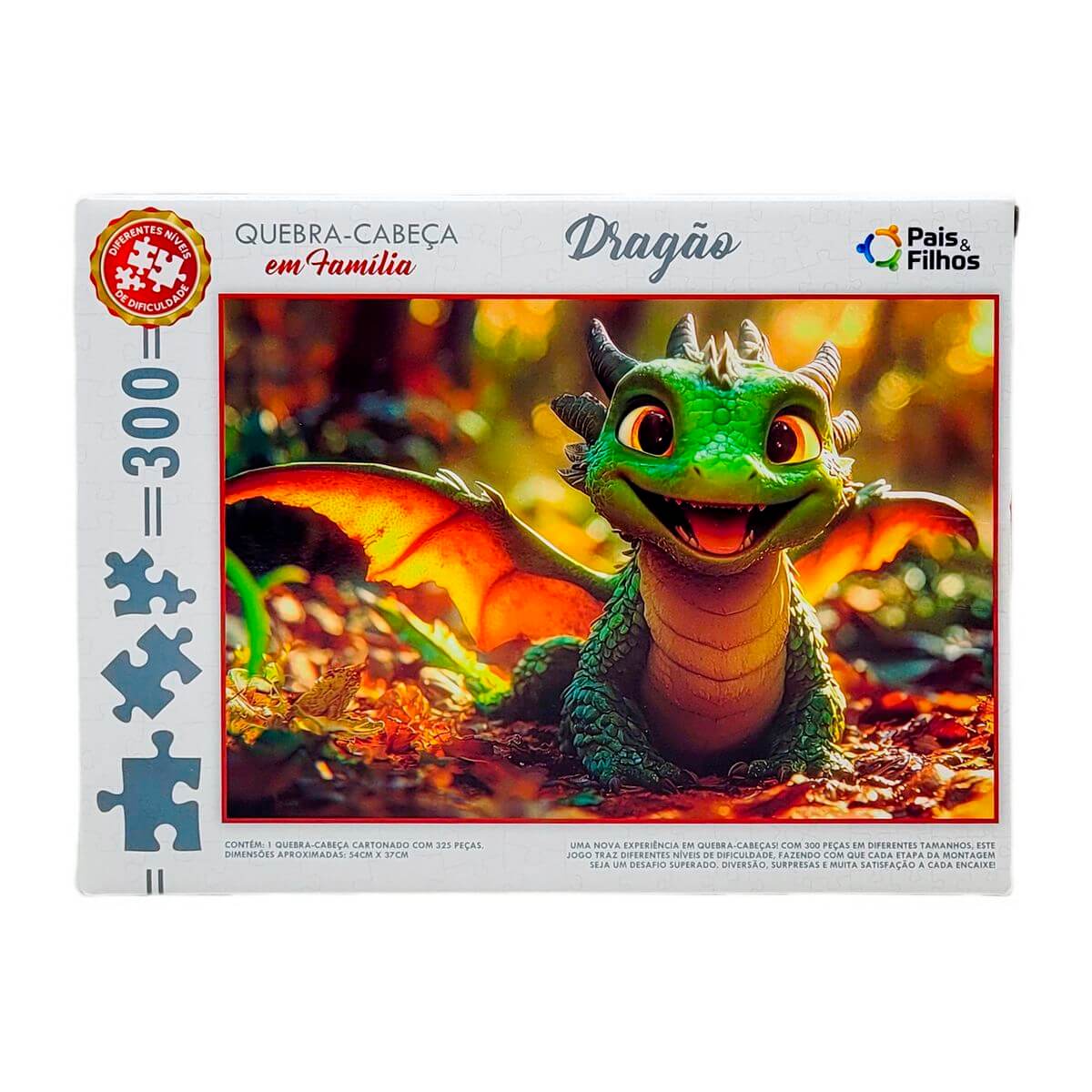 QUEBRA CABECA 300PCS DRAGAO 793400 QUEBRA-CABECA DRAGAO 793400, QUEBRA-CABECA, DRAGAO, 300 PECAS, EDUCATIVO, BRINQUEDOS Brinquedos