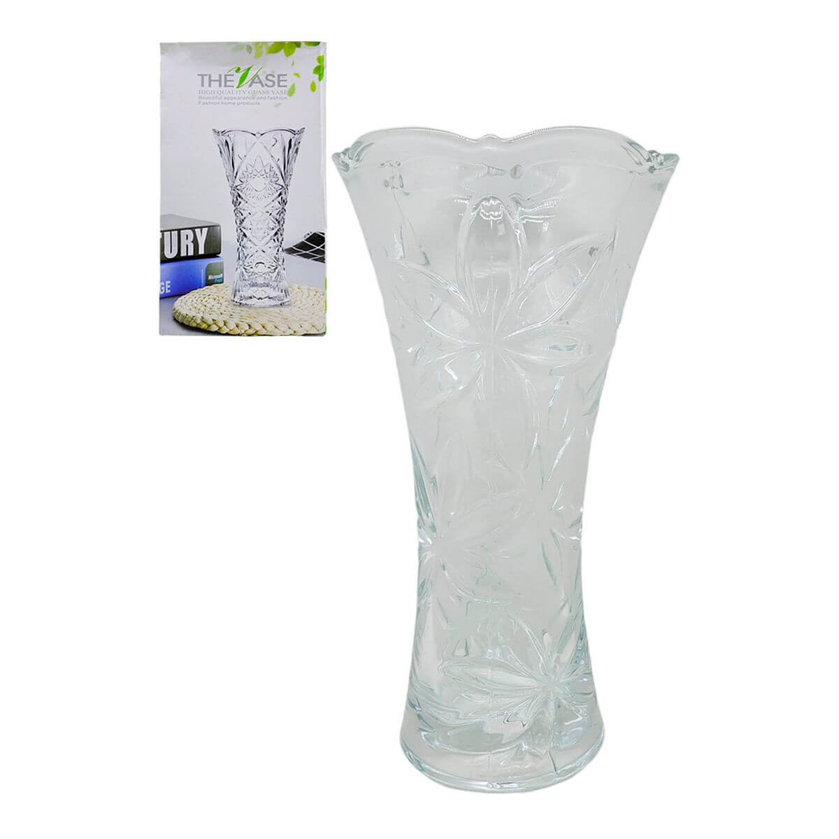 VASO DE VIDRO 13,3X8X23,8CM VD1322 Decoracao e Presentes
