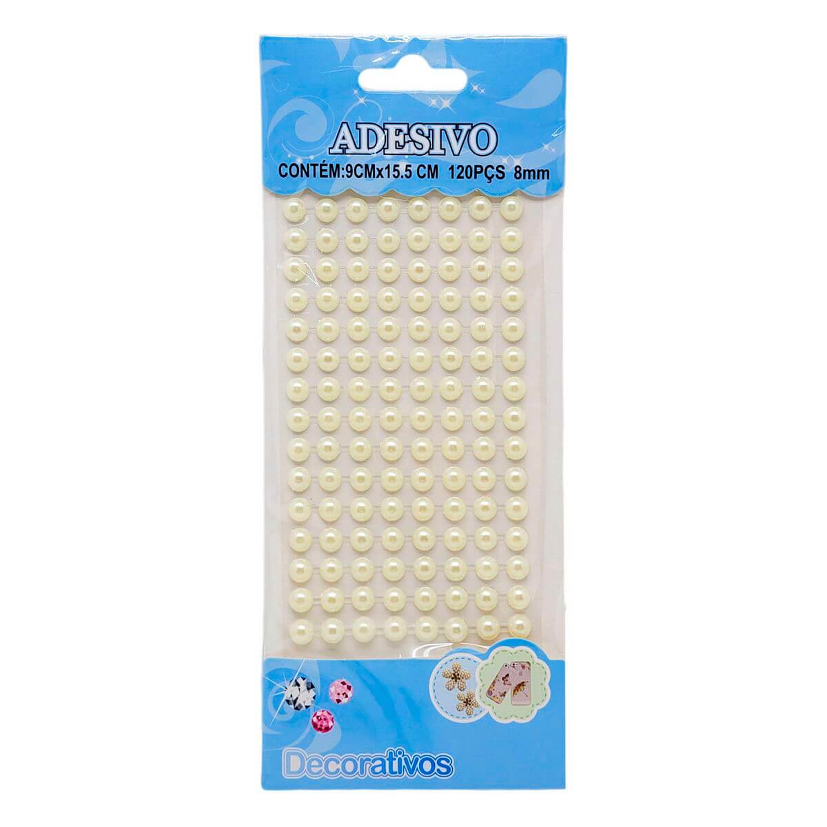 ADESIVO MEIA PEROLA 8MM PER-PER-8 CARTELA ADESIVO PEROLA 8MM PER-PER-8, CARTELA DE ADESIVOS, PEROLA, PEROLA 5MM, PEROLA ADESIVA, CARTELA PEROLA ADESIVA Material Escolar e Papelaria
