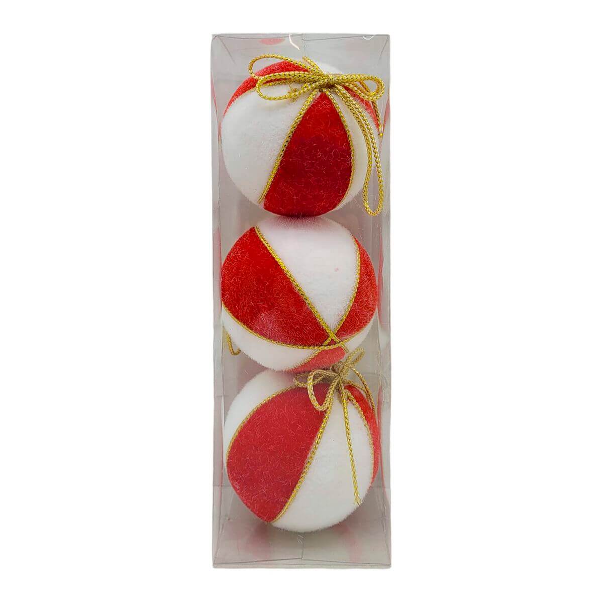 BOLA DE NATAL BICOLOR C/3 8CM WF1872 ENF. NATAL C/3 BOLAS 8CM WF1872, ENFEITE, ENFEITE DE NATAL, BOLA DE NATAL, KIT BOLAS, BOLA 8CM, NATAL Natal e Ano Novo