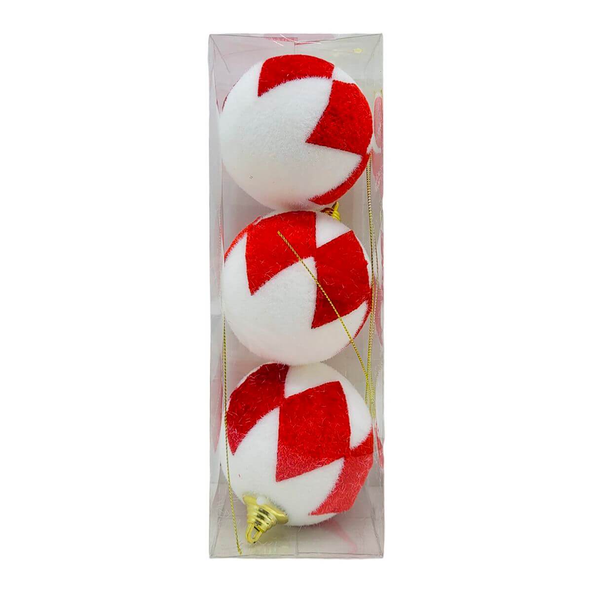 BOLA DE NATAL BICOLOR C/3 8CM WF1881 ENF. NATAL C/3 BOLAS 8CM WF1881, ENFEITE, ENFEITE DE NATAL, BOLA DE NATAL, KIT BOLAS, BOLA 8CM, NATAL Natal e Ano Novo