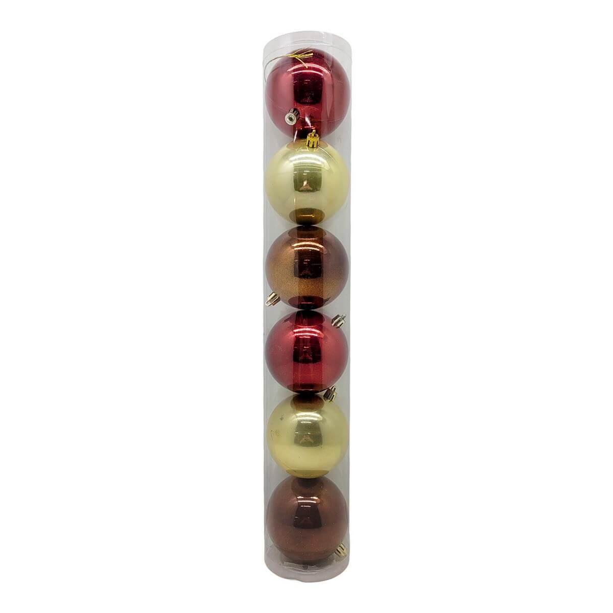 BOLA DE NATAL TUBO C/6 8CM KX4379 ENF. NATAL C/6 BOLAS 8CM KX4379, ENFEITE, ENFEITE DE NATAL, BOLA DE NATAL, BOLA 8CM, BOLA LISA, NATAL Natal e Ano Novo