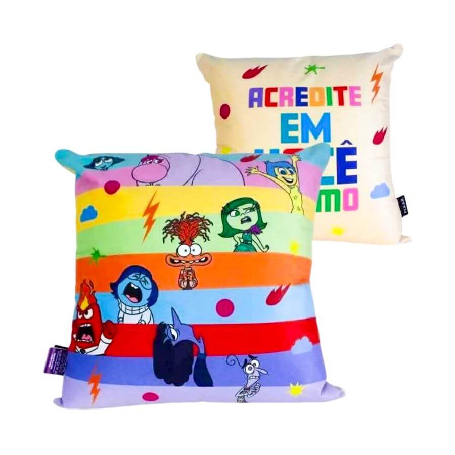 ALMOFADA SQUARE DIVERTIDAMENTE 40X40 CM 10065292 ALMOFADA 40X40 DIVERTIDAMENTE 10065292, ALMOFADA, ALMOFADA DIVERTIDAMENTE, ALMOFADA 40CM, DIVERTIDAMENTE, DISNEY Decoracao e Presentes