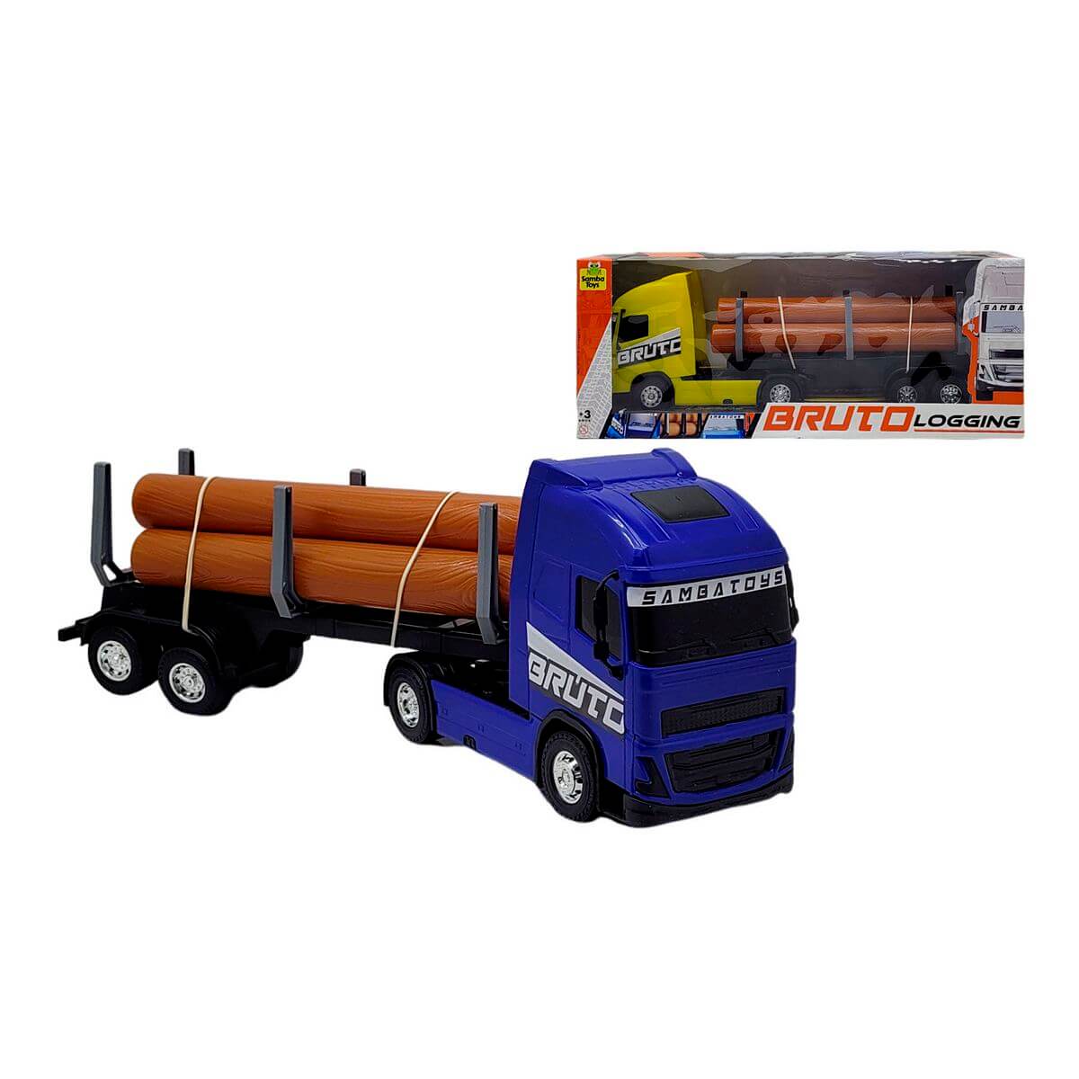 CAMINHAO SAMBA TOYS BRUTO LOGGING 44CM 0704 CAMINHAO BRUTO LOGGING 0704, CAMINHAO, BRUTO LOGGING, CARRO, CAMINHAO DE CARGA, BRINQUEDOS Brinquedos