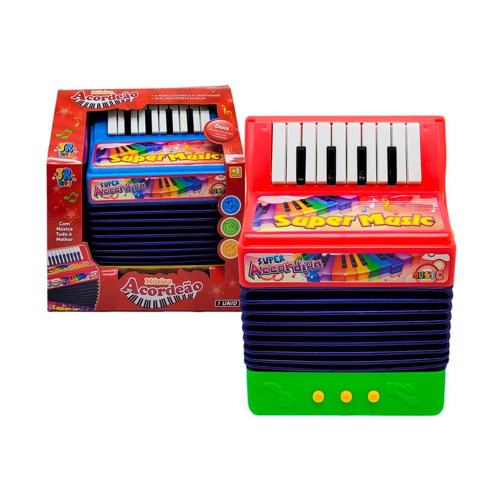 INSTRUMENTO SANFONA MUSICAL 29X25CM JR1285 BRINQUEDO SANFONA MUSICAL JR1285, SANFONA, BRINQUEDO SANFONA, SANFONA MUSICAL, ACORDEAO, BRINQUEDOS Brinquedos