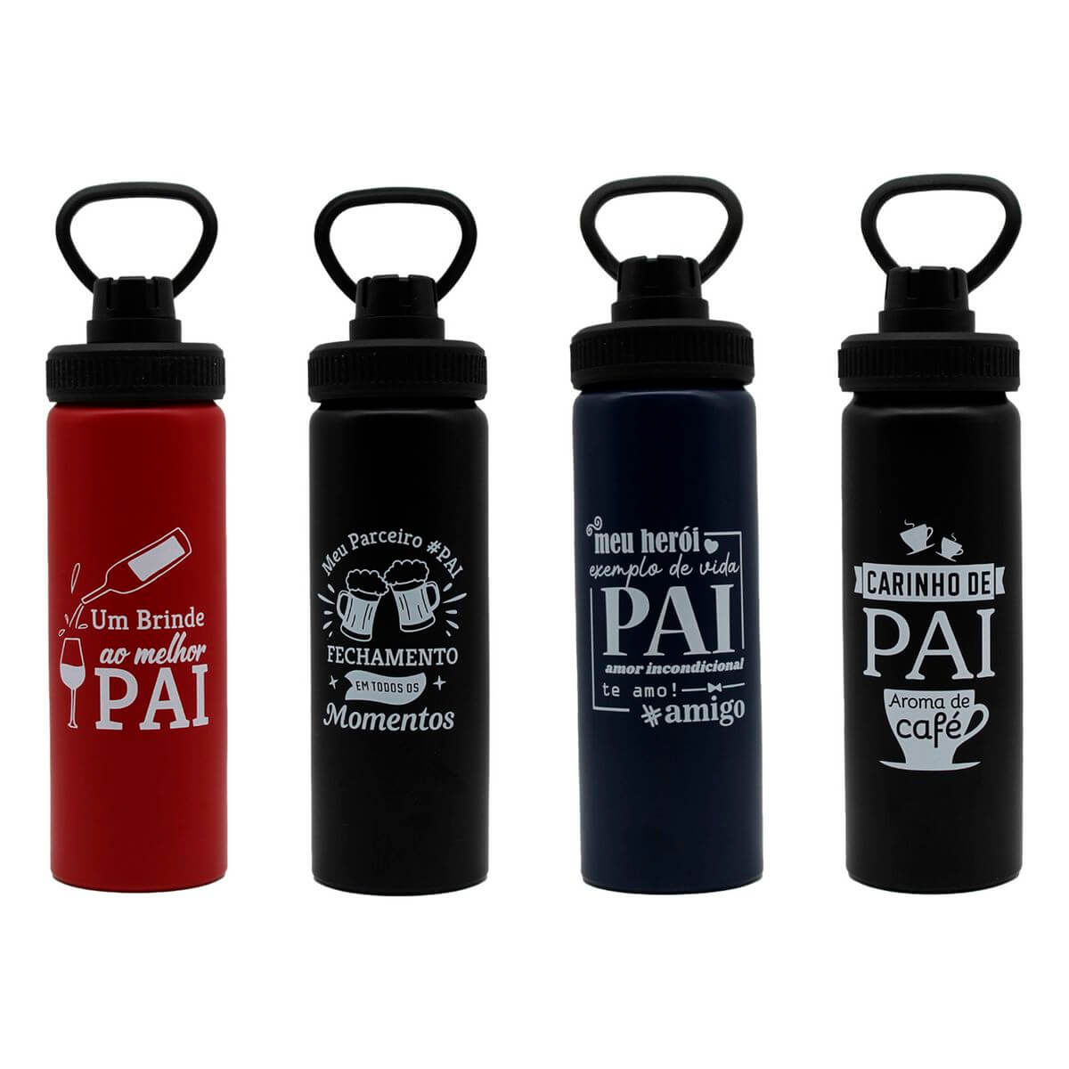 GARRAFA ALUMINIO 700ML PAI FJ91213 GARRAFA ALUM. PAI 700ML FJ91213, GARRAFA, GARRAFA DE ALUMINIO, PAI, 700ML, DIA DOS PAIS, PRESENTE-Produtos de Época