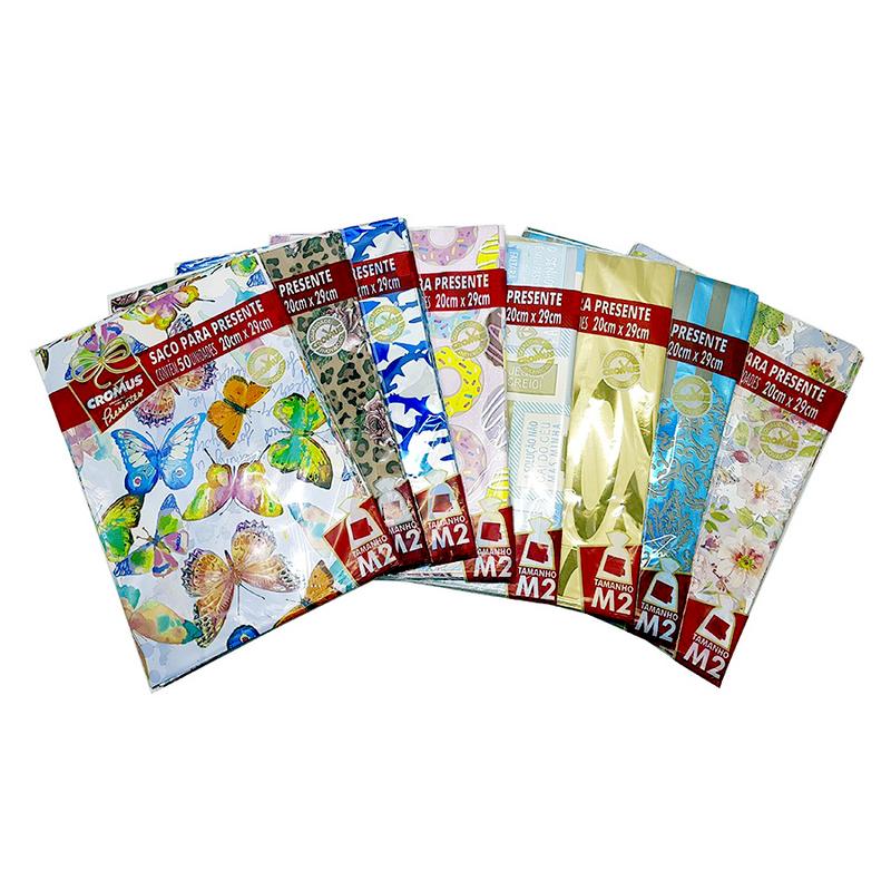 EMBALAGEM CROMUS METALIZADA 20X29 C/50 Decoracao e Presentes