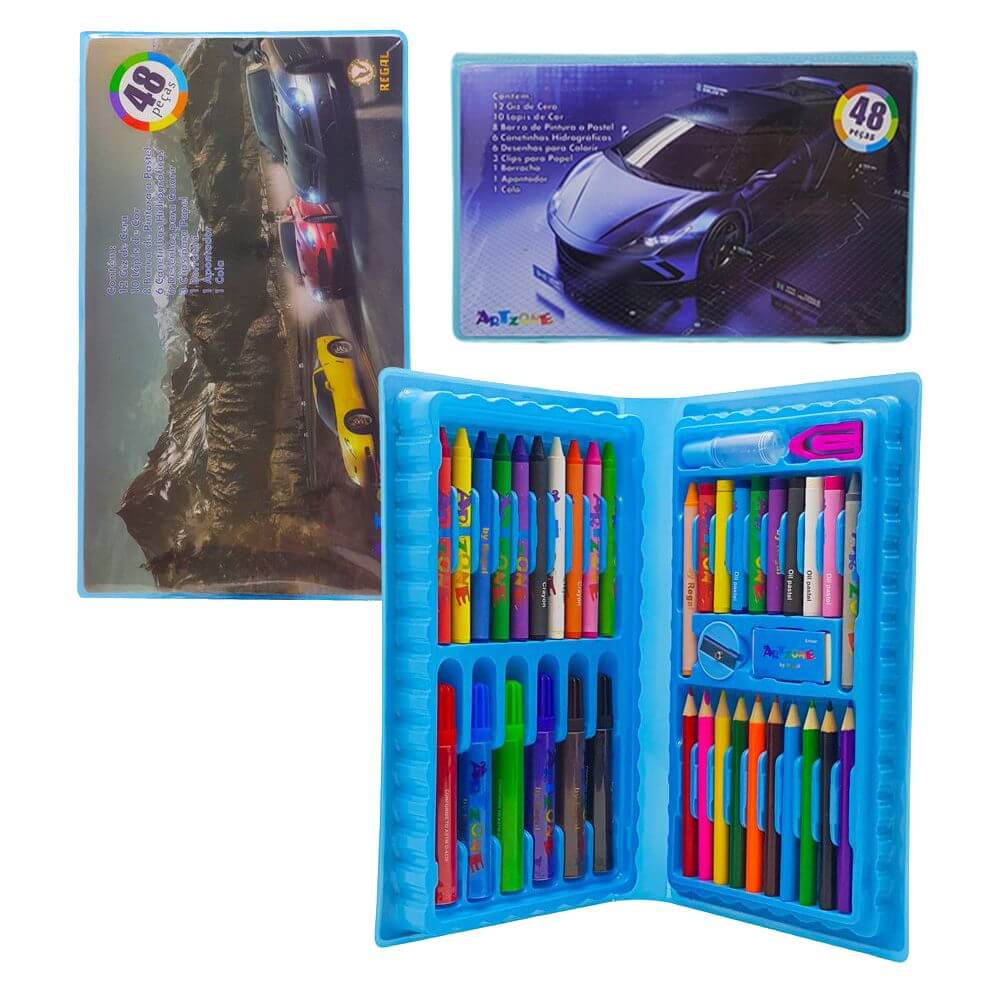 MALETA HIDROCOR 48PCS AZUL MT-48A MALETA HIDROCOR 48PCS AZUL MT-48A, MALETA HIDROCOR AZUL 48PCS, MALETA HIDROCOR AZUL, MALETA AZUL 48PCS, MALETA ESCOLAR, MALETA INFANTIL, MALETA Material Escolar e Papelaria